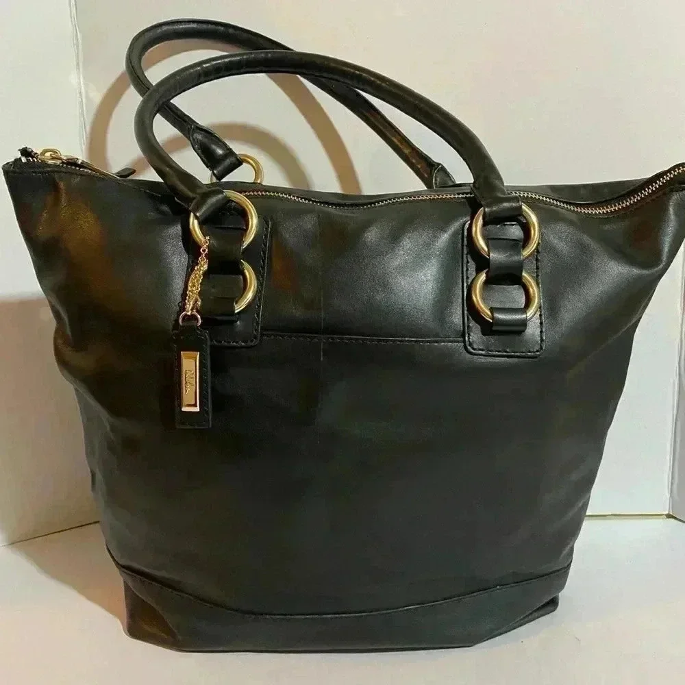 Cole Haan black leather satchel handbag